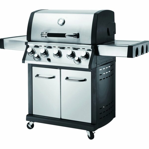 El Fuego Gasgrill Bellevue 5 Brenner mit Seiten- und Infrarotbrenner Silber