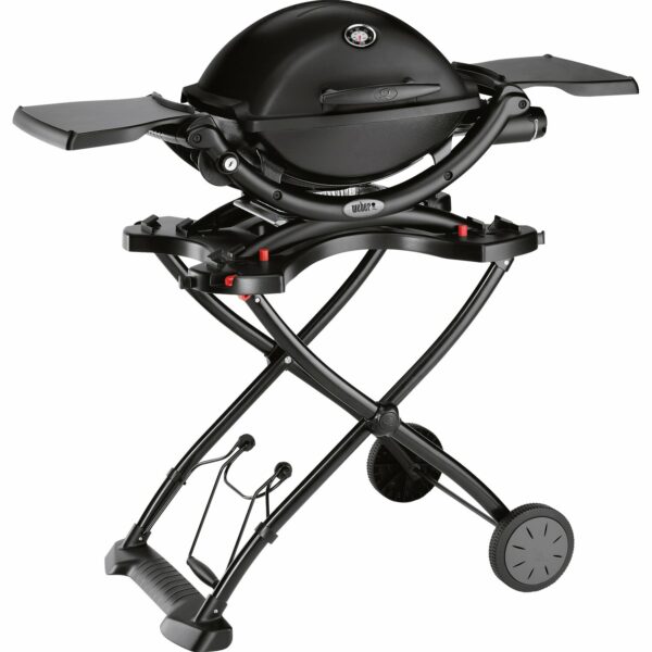 Weber Gasgrill Q 1200 mit 1 Brenner & Rollwagen Schwarz