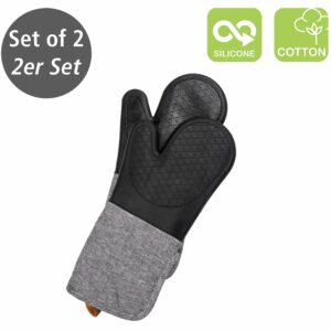 Wenko Topfhandschuhe Ada 2er-Set Silikon-Handflächen Schwarz