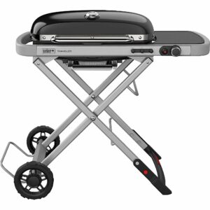 Weber Camping-Gasgrill Traveler mit 1 Brenner und Rollwagen Schwarz