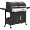 El Fuego Kombigrill Nevada 2 Brenner mit Seitenbrenner Schwarz-Silber
